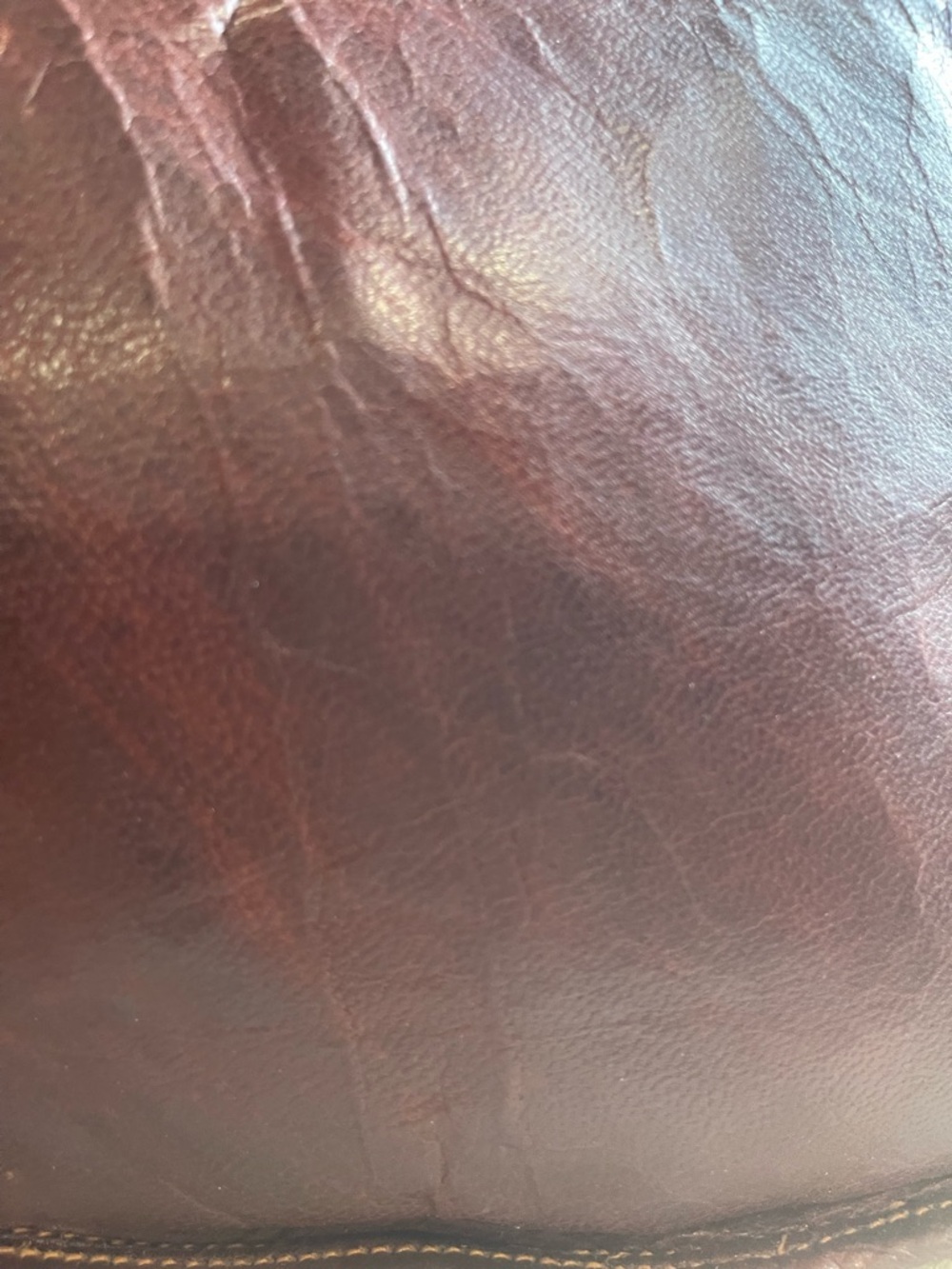 Vintage Chocolate Brown Leather Satchel with Buckle - Picture 4 of 11